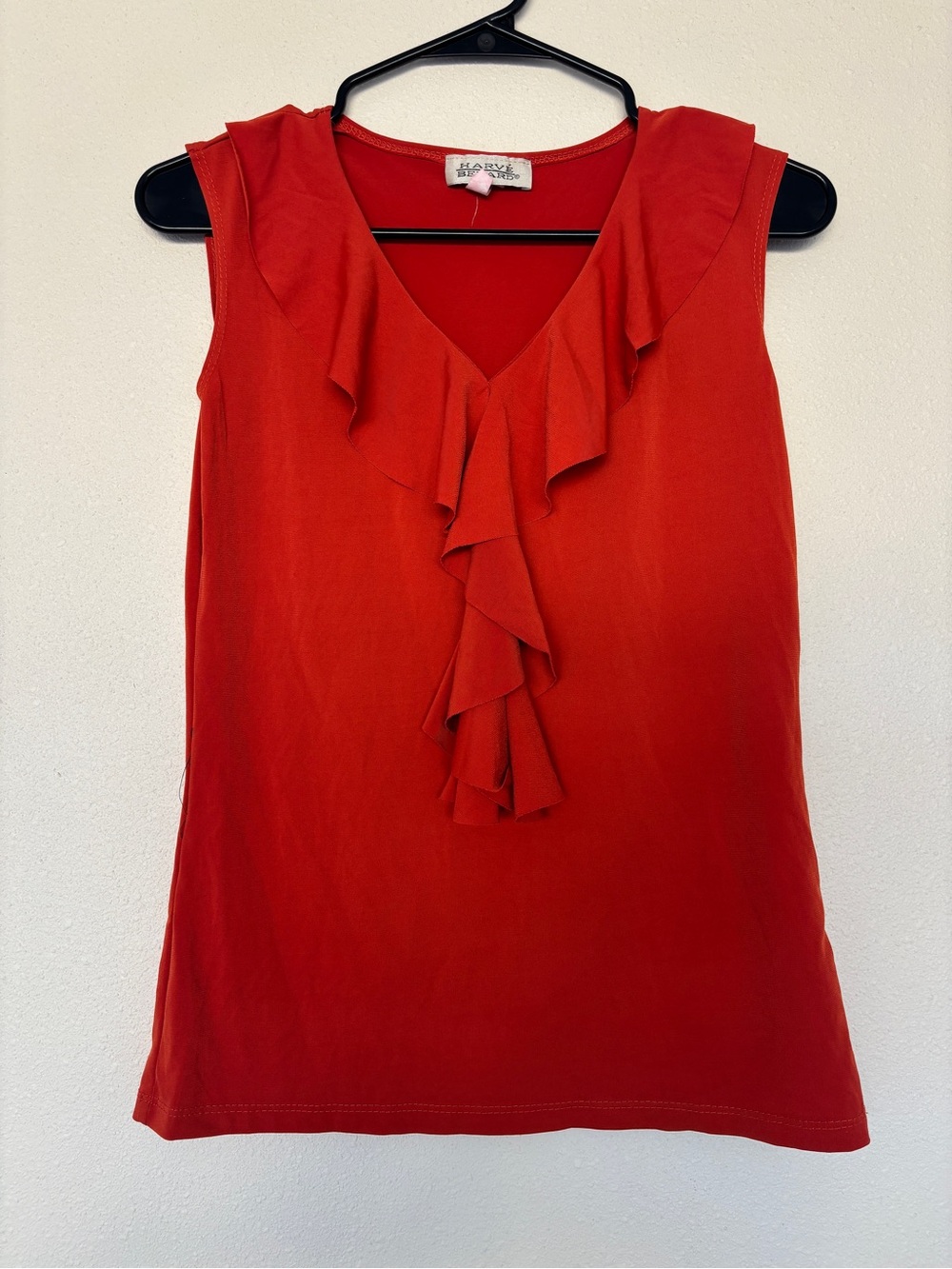 Harve Benard Red Ruffle V-Neck Sleeveless Camisole
